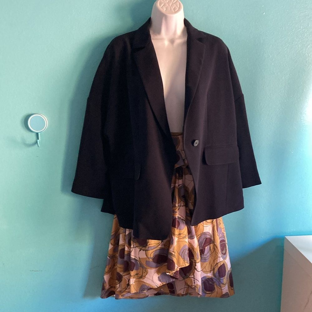 Alberto Biani Womens Dark Navy Oversized Blazer Size 40 Fits up to XL